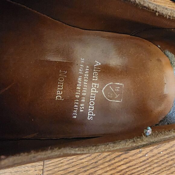 Allen Edmonds Mens 12 D Nomad Derby Shoes Brown Leather Plain Toe Oxford Casual main image 11